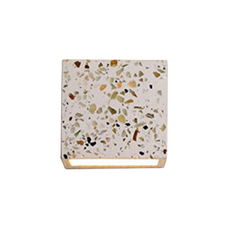 Stornfield | Nordic Style Cuboid Up-Down Wall Sconce Terrazzo 1-Light Hotel Wall Light in Red/White/Blue