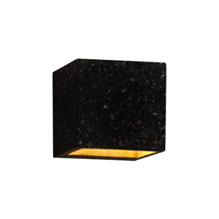 Stornfield | Nordic Style Cuboid Up-Down Wall Sconce Terrazzo 1-Light Hotel Wall Light in Red/White/Blue
