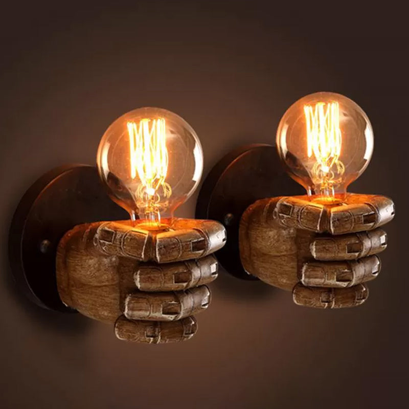 Left/Right Hand Wall Sconce Decorative Resin 1-Bulb Brown Wall Mount Light for Corridor | Stornfield