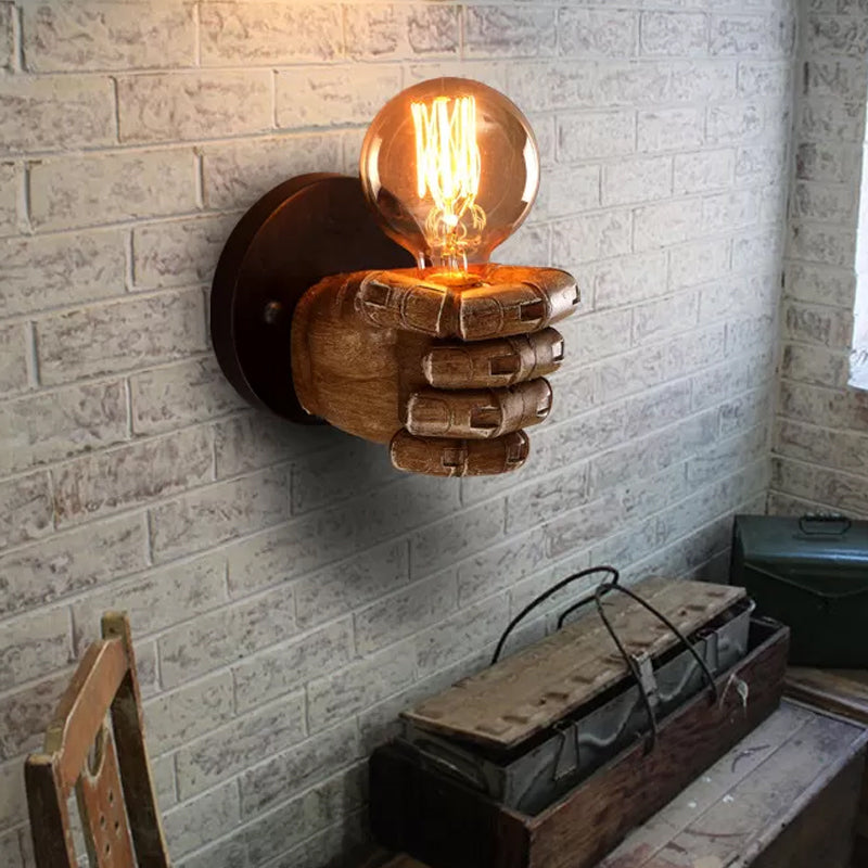 Left/Right Hand Wall Sconce Decorative Resin 1-Bulb Brown Wall Mount Light for Corridor | Stornfield