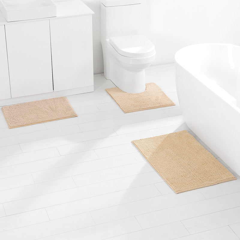 Textured Non-Slip Bathroom Mat Set Stornfield