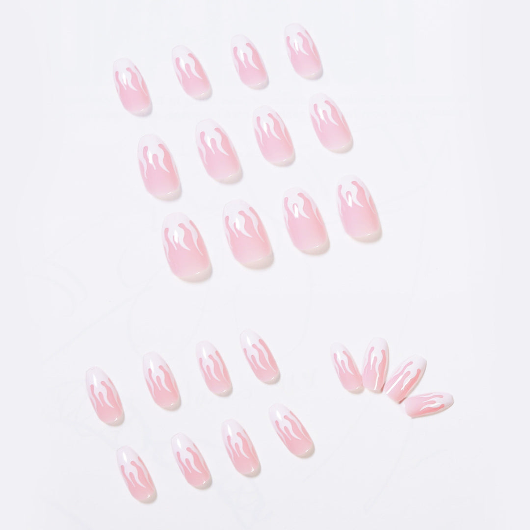 Trendy artificial nails with stylish flame design Stornfield