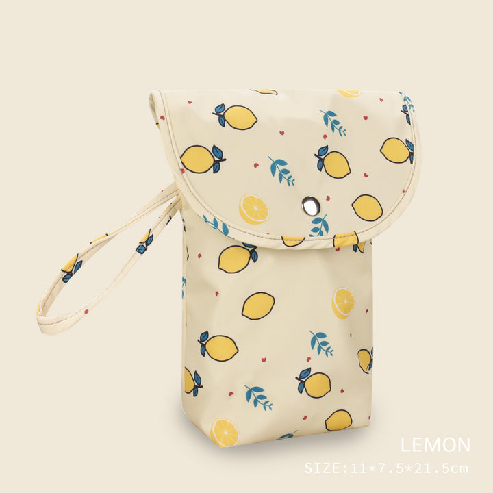 Insulated beverage carrier bag with stylish lemon pattern Stornfield