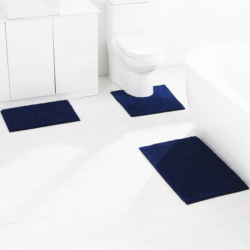 Textured Non-Slip Bathroom Mat Set Stornfield