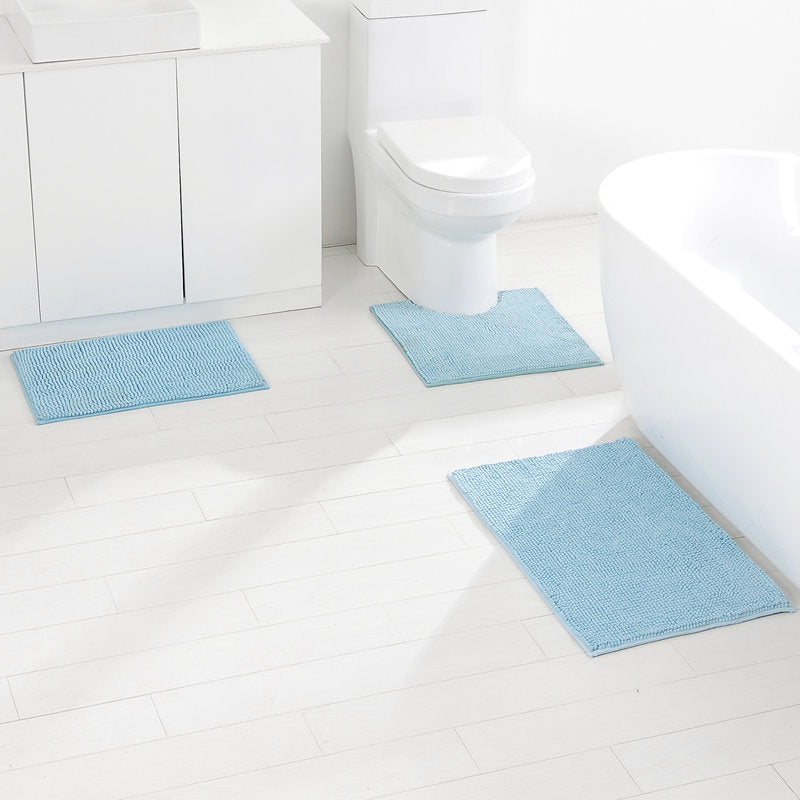 Textured Non-Slip Bathroom Mat Set Stornfield