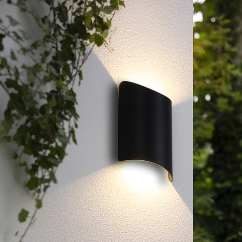 Aluminum Curve Wall Washer Sconce Minimalist 2-Light Black LED Wall Mounted Lighting for Doorway | Stornfield