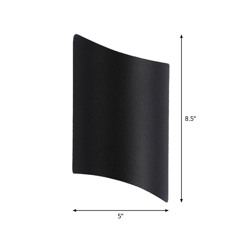 Aluminum Curve Wall Washer Sconce Minimalist 2-Light Black LED Wall Mounted Lighting for Doorway | Stornfield