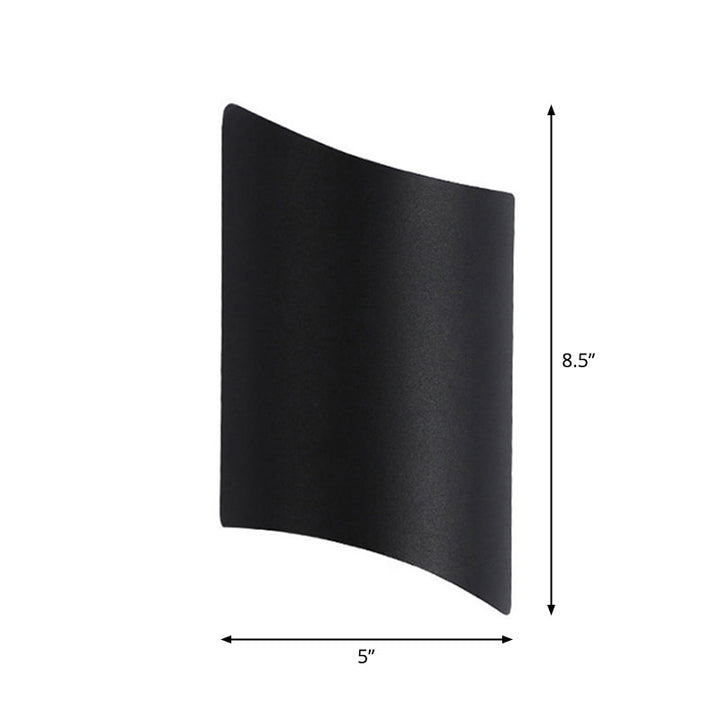 Aluminum Curve Wall Washer Sconce Minimalist 2-Light Black LED Wall Mounted Lighting for Doorway | Stornfield