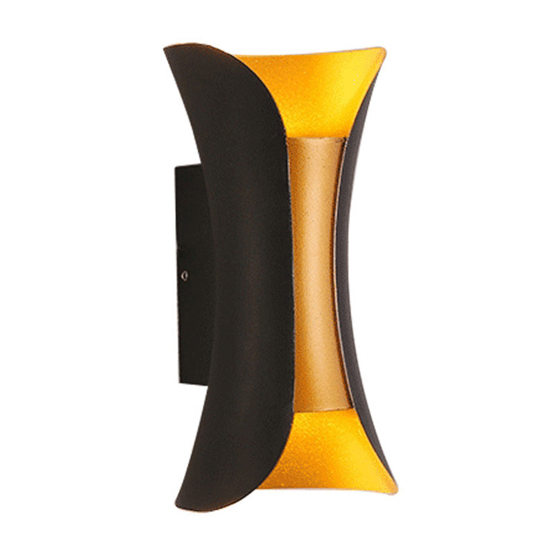 Small/Large Flared LED Wall Sconce Modern Metal 2 Bulbs Black/White/White-Gold Up Down Light for Terrace | Stornfield
