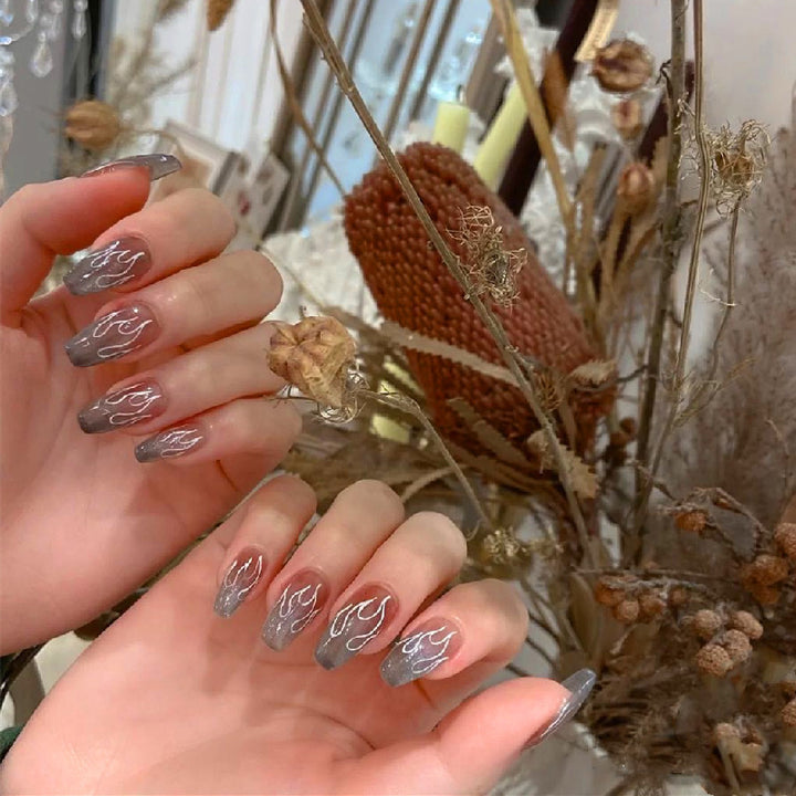 Abstract Flame Design Press-On Nails