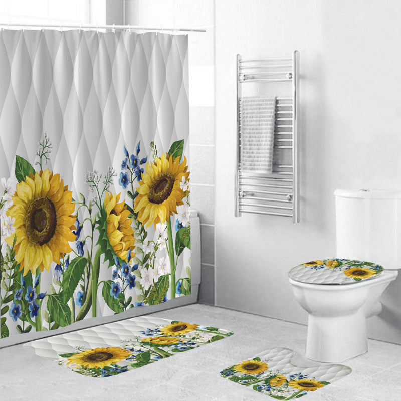 Floral Shower Curtain and Mat Set Stornfield