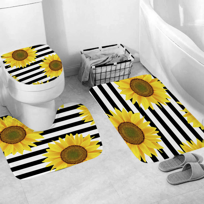 Floral Shower Curtain and Mat Set Stornfield