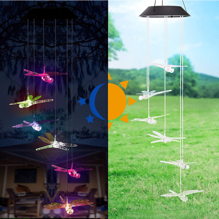 LED Solar Butterfly Wind Chime Garden Hanging Light Stornfield