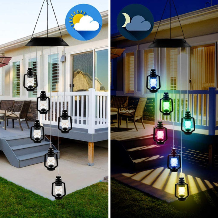LED Solar Butterfly Wind Chime Garden Hanging Light Stornfield