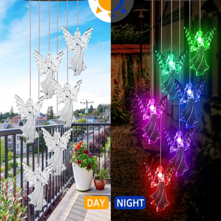 LED Solar Butterfly Wind Chime Garden Hanging Light Stornfield