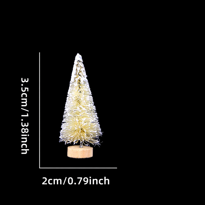 Mini Christmas tree made of pine needles, snow-covered