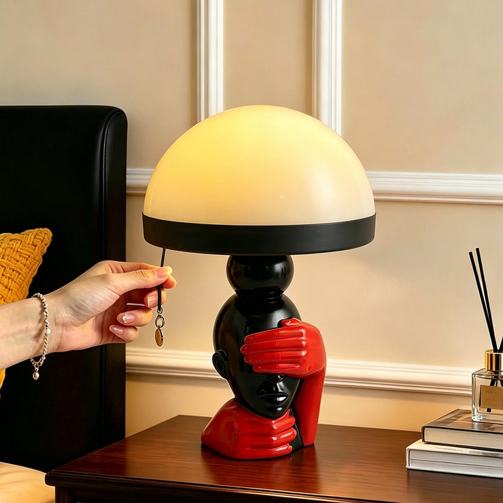Creative mushroom table lamp with pull switch