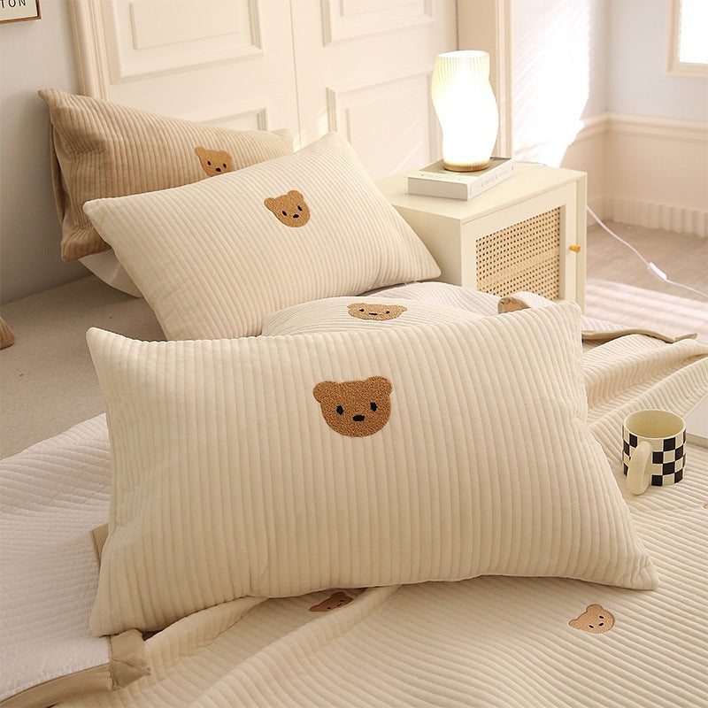 Reversible baby fur bedspread, Korean style