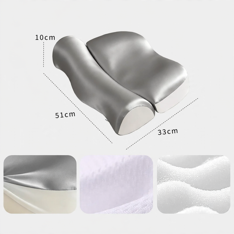 Wellen pillow made of memory foam with ice silk cover