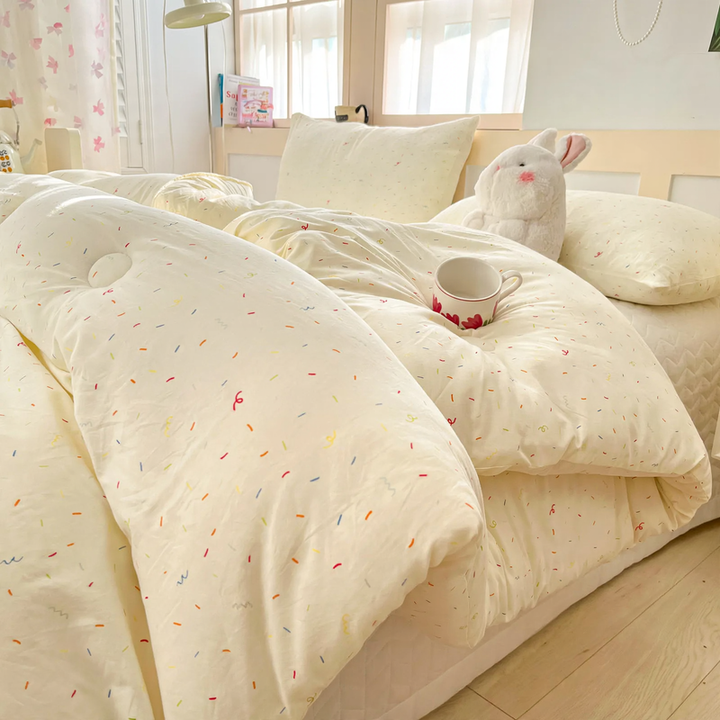 Cotton winter blanket with soy fiber filling