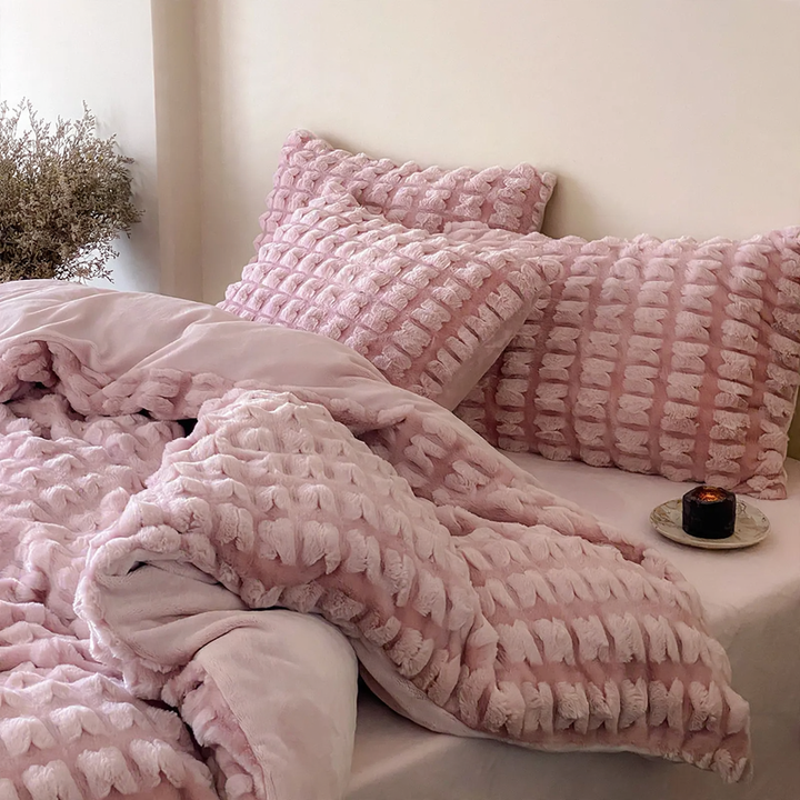 Milk fiber fleece bedding set, extra thick, winter