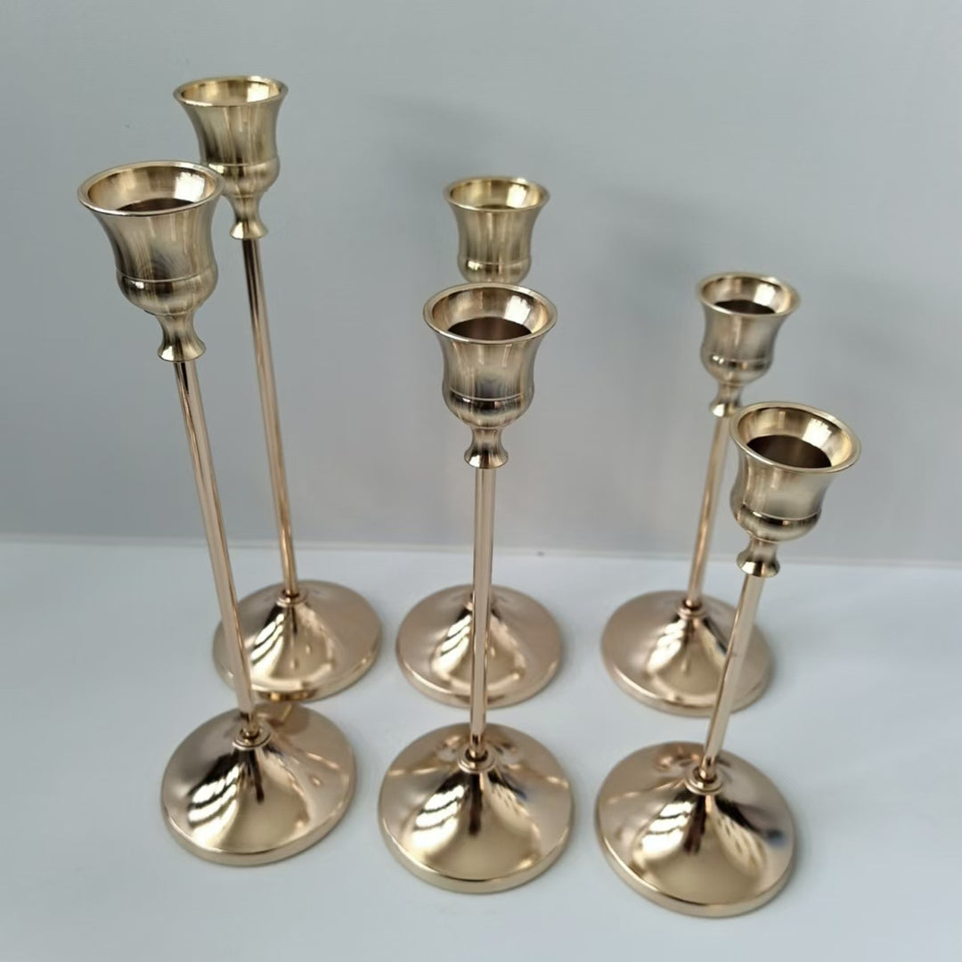 Decorative metal candle holder in bell design