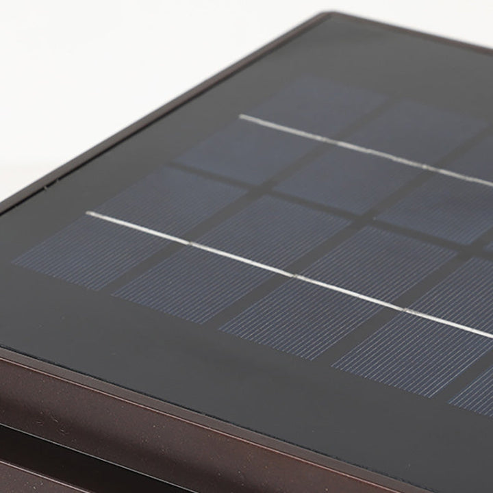 Modern Minimalist Solar Waterproof Square Aluminum Glass LED Post Head Light For Garden | Stornfield