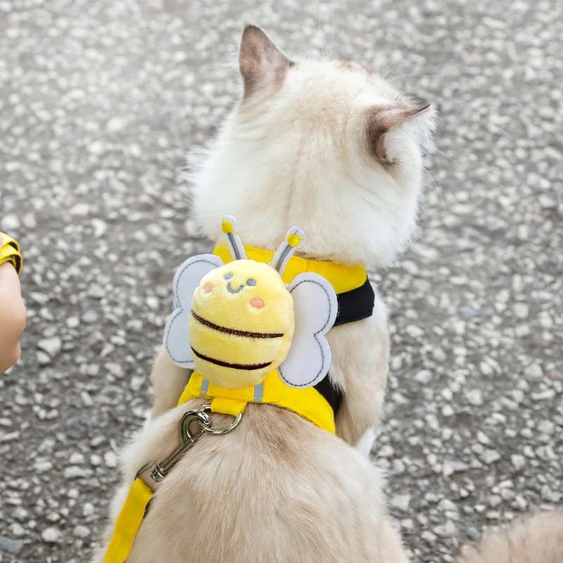 Mesh-Breast Harness with Bee Pattern for Cats