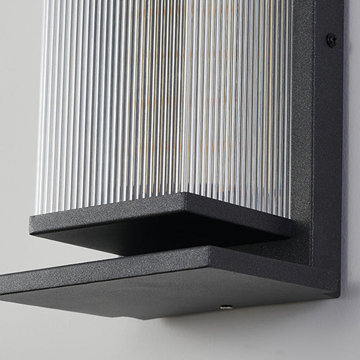 Modern Minimalist Waterproof Rectangular Stainless Steel Acrylic LED Wall Sconce Lamp For Outdoor Patio | Stornfield