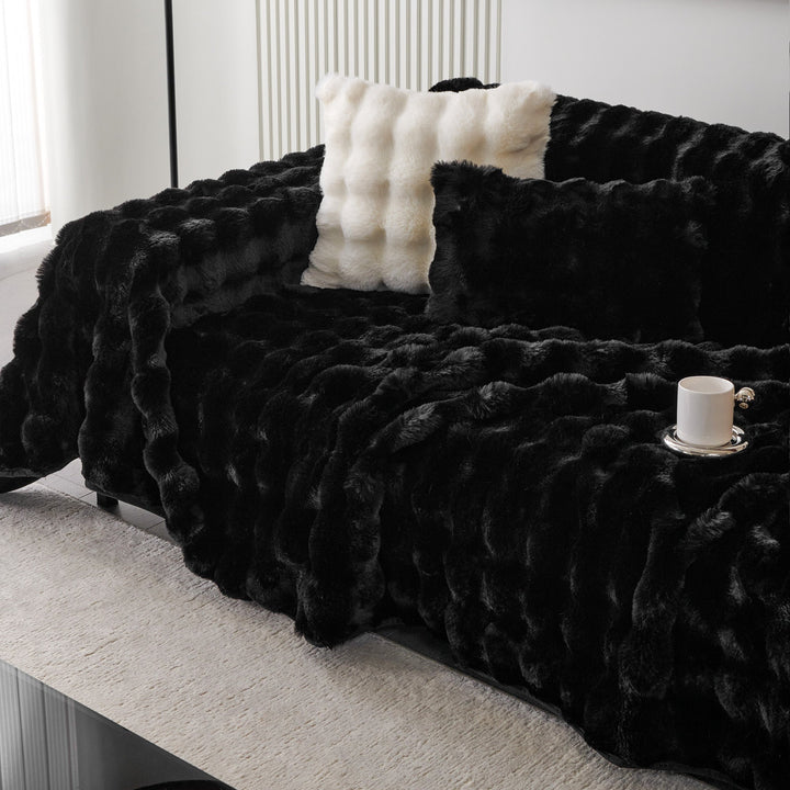 Luxe Ripple Faux Fur Sofa Cover - Modern, Stylish & Durable Sofa Protection | Stornfield
