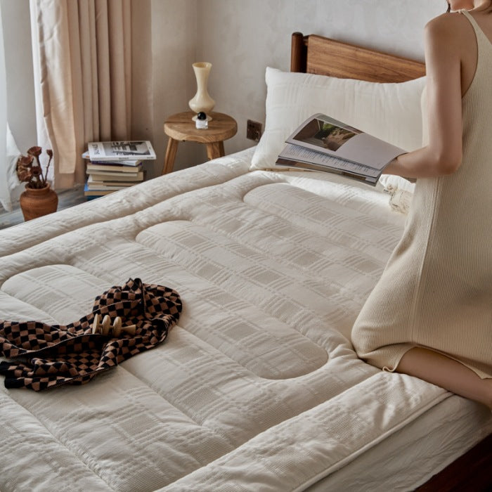 Waffle pique mattress topper made of pure cotton