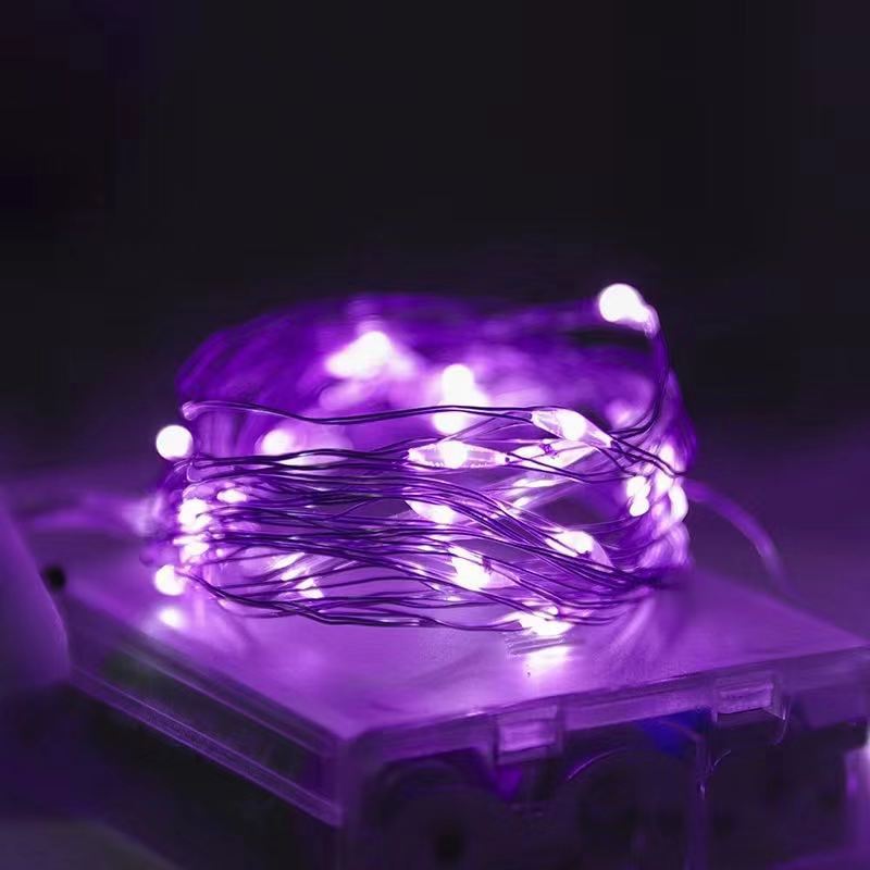 Waterproof LED silver wire fairy lights, battery operated