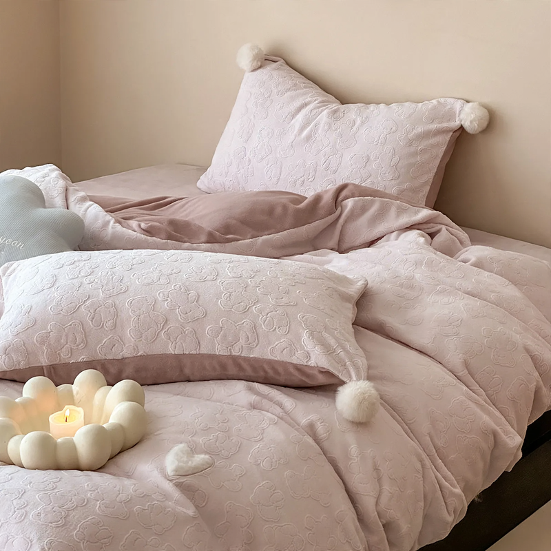 Milk fiber bedding set, 4-piece, winter, padded