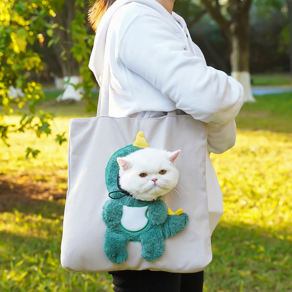 Pet shoulder bag with cartoon motif