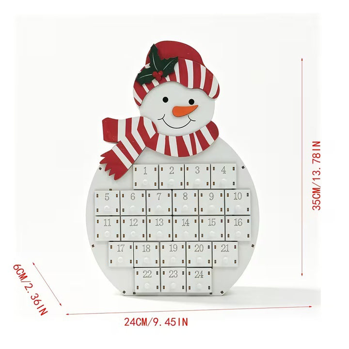 Wooden Christmas Advent Calendar, 24 Compartments