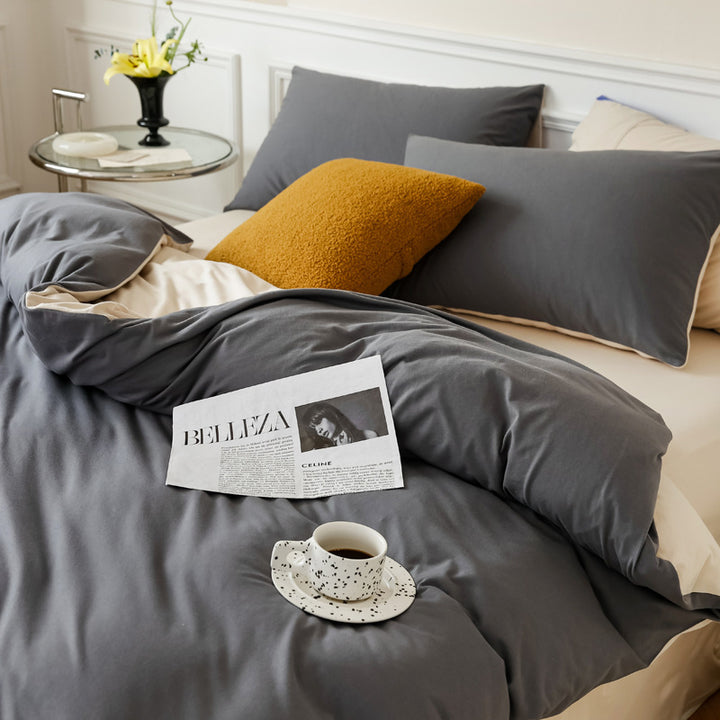 Jersey-Cotton Bedding Set, 4-piece, soft