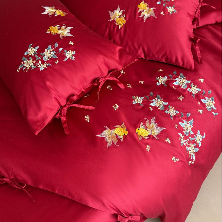 4-piece bedding set, 100s long-staple cotton, floral pattern