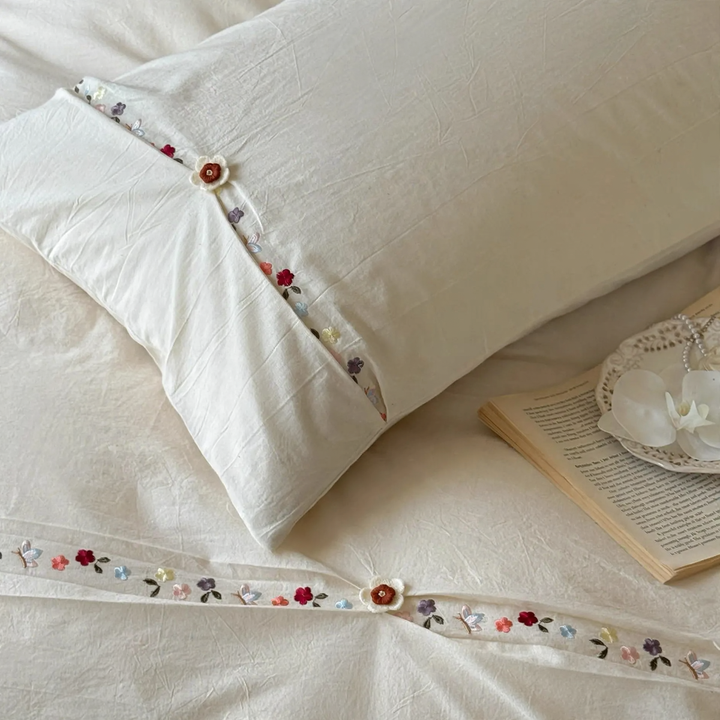 Cotton Linen Bedding Set 4-piece, Japanese Style
