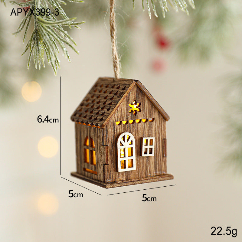 Decorative LED wooden hut for a festive atmosphere