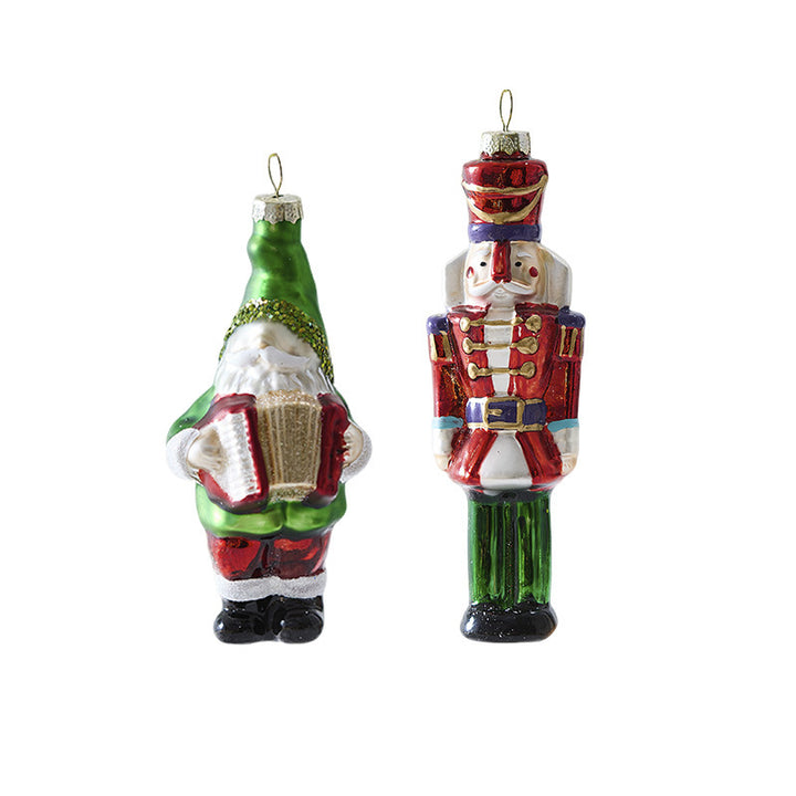 Glass Christmas tree ornaments, hand-painted, various designs