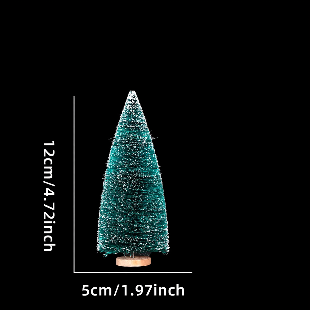 Mini Christmas tree made of pine needles, snow-covered