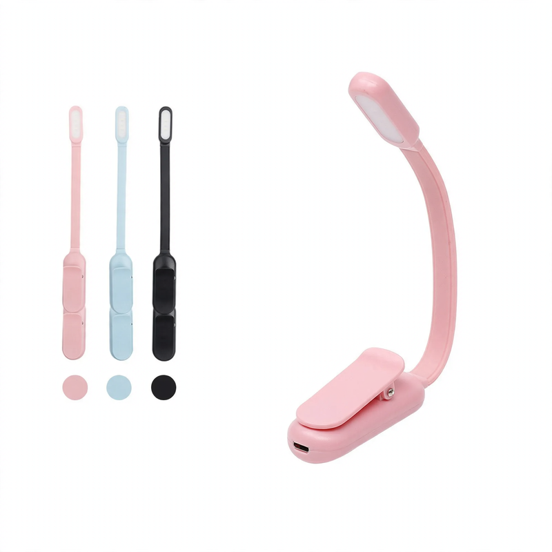 Mini clamp lamp with battery for desk and study