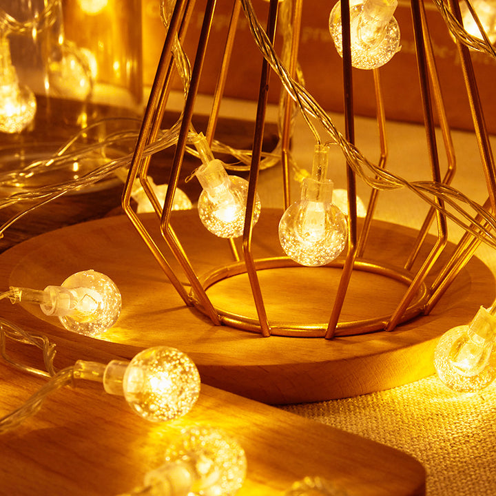 LED string lights for atmospheric indoor and outdoor lighting