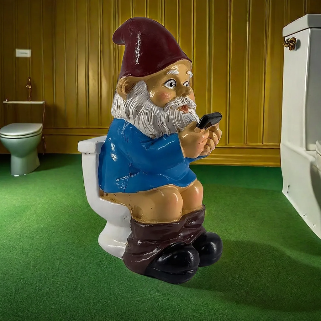 Gnome figure with red hat and hydrant motif