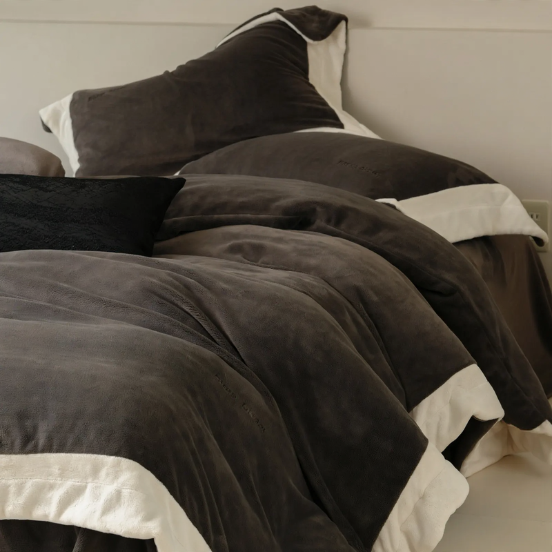 Milk fiber fleece duvet cover set, extra warm