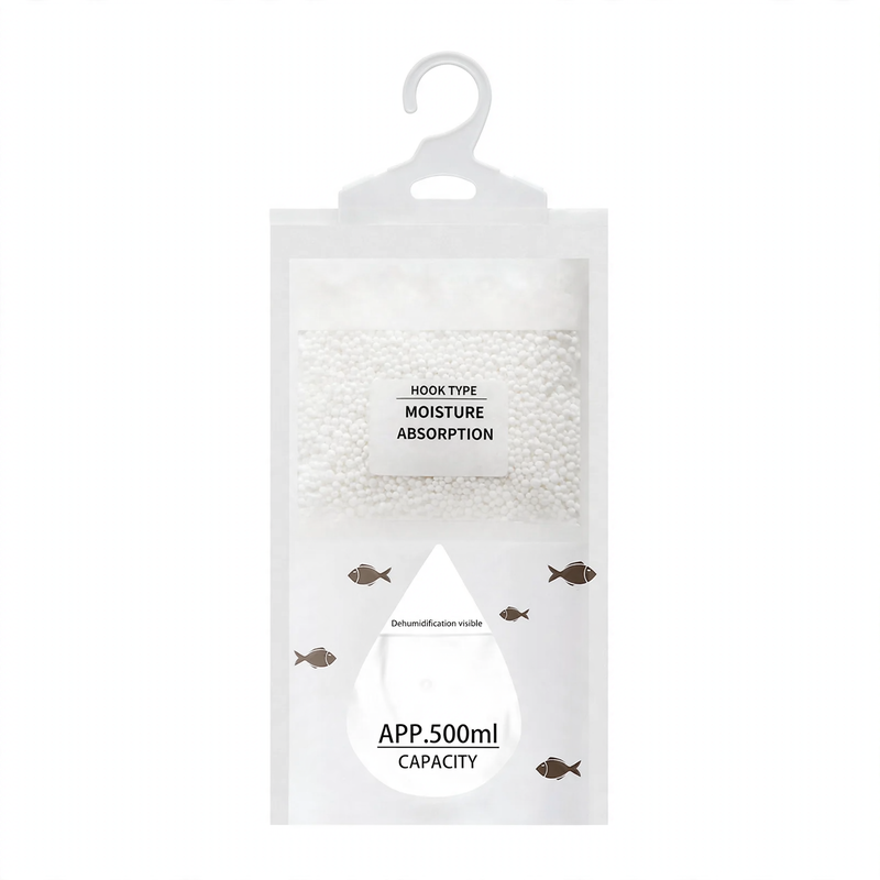 Hanging dehumidifier bag for wardrobes