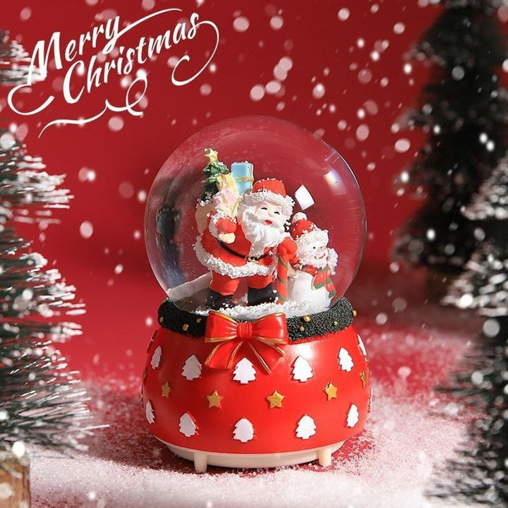Christmas snow globe with music and light