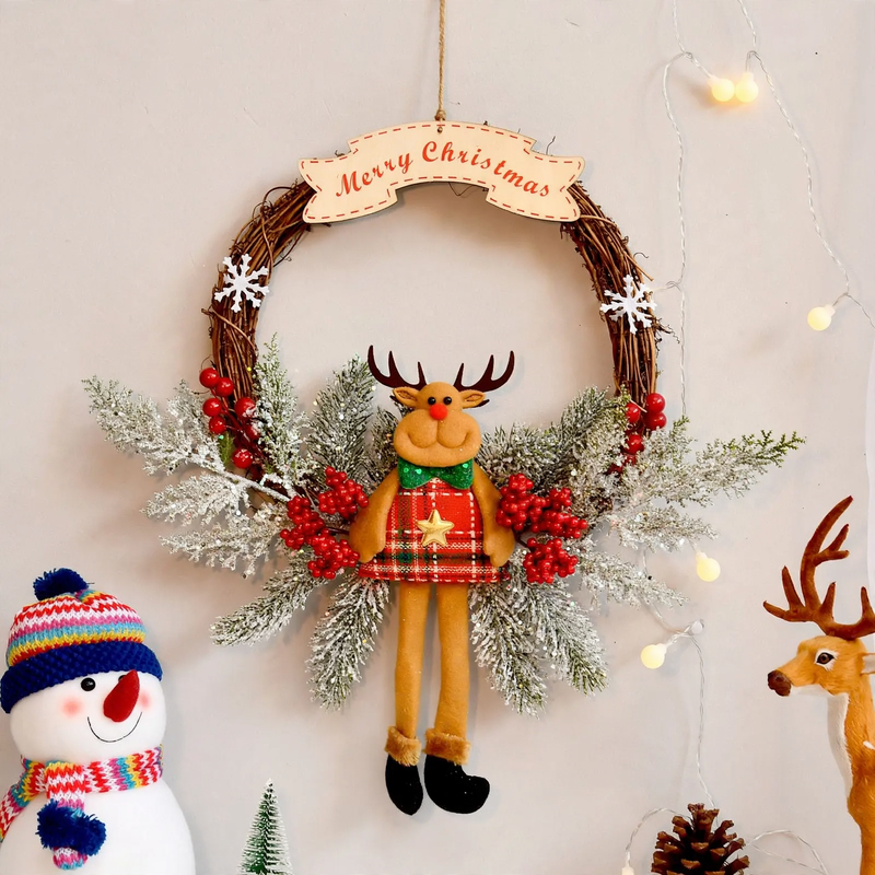 Christmas wreath with natural elements, European style