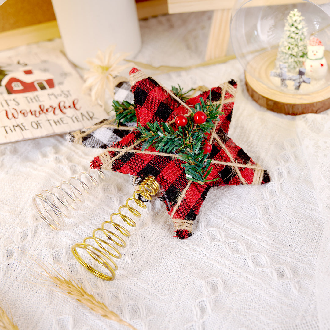 Decorative Christmas tree topper made of fabric