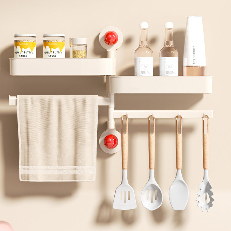 Rotating suction cup spice rack, wall mounted